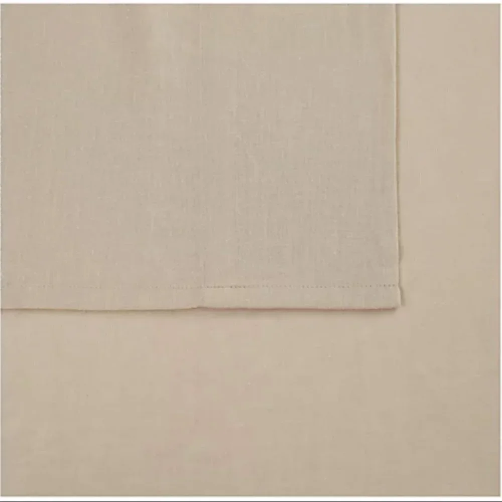FRYE Linen Cotton Blend Beige TWIN Sheet Set 3PC